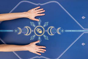 High-performance yoga mat with a beautiful moon design - Liforme Cosmic Moon Yoga Mat