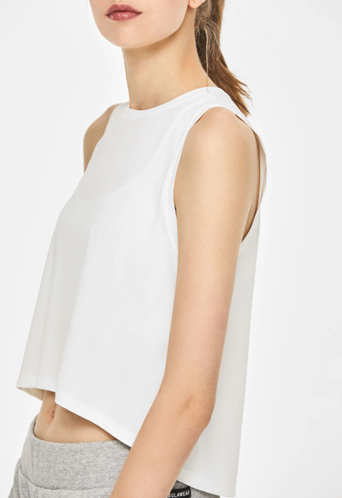 Cozy Crop Tank Top - Off-White