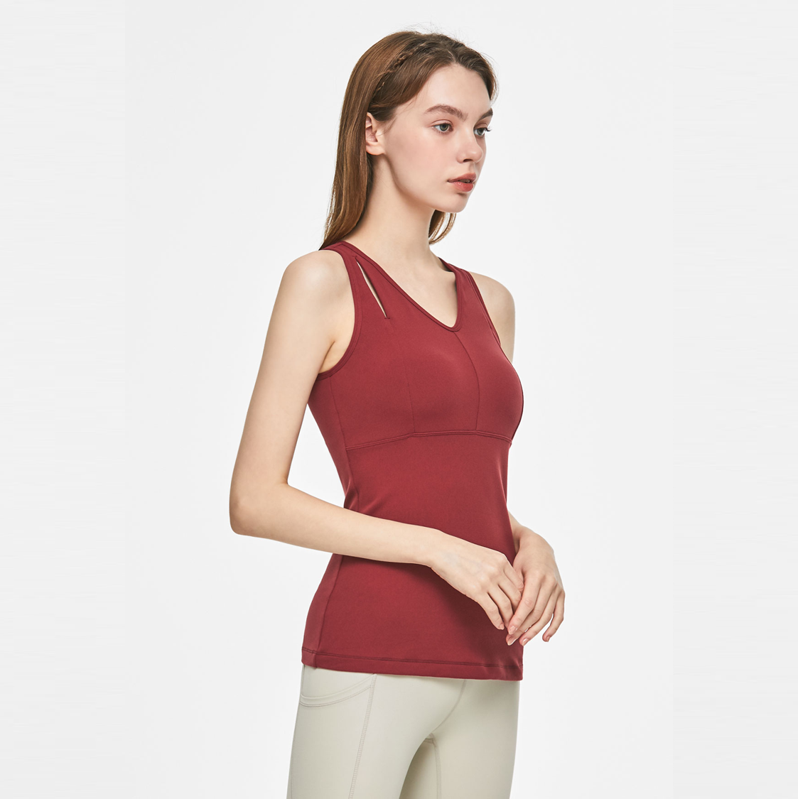 Slit Support Top - Burgundy