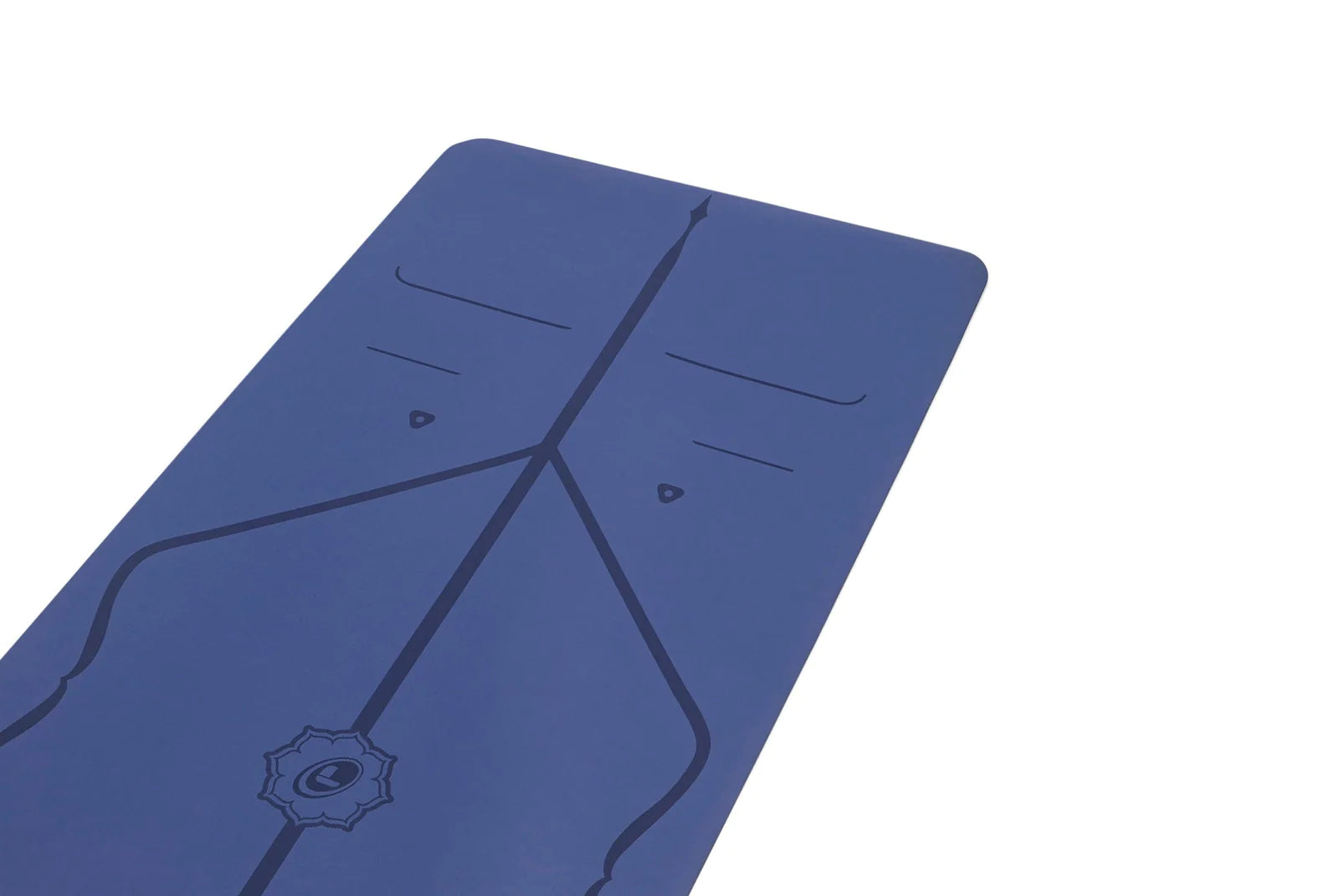 Image of Liforme Yoga Mat in Dusk Blue with unique alignment markers and non-toxic materials