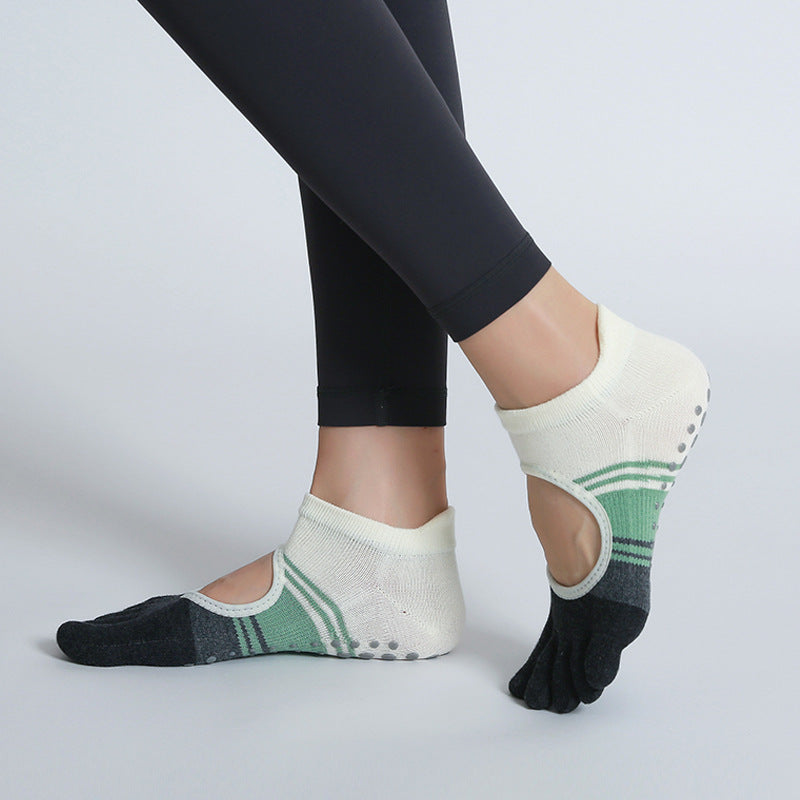 Pilates Socks - Striped/Short